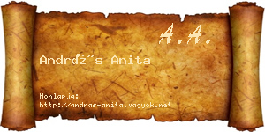 András Anita névjegykártya