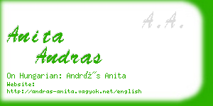 anita andras business card